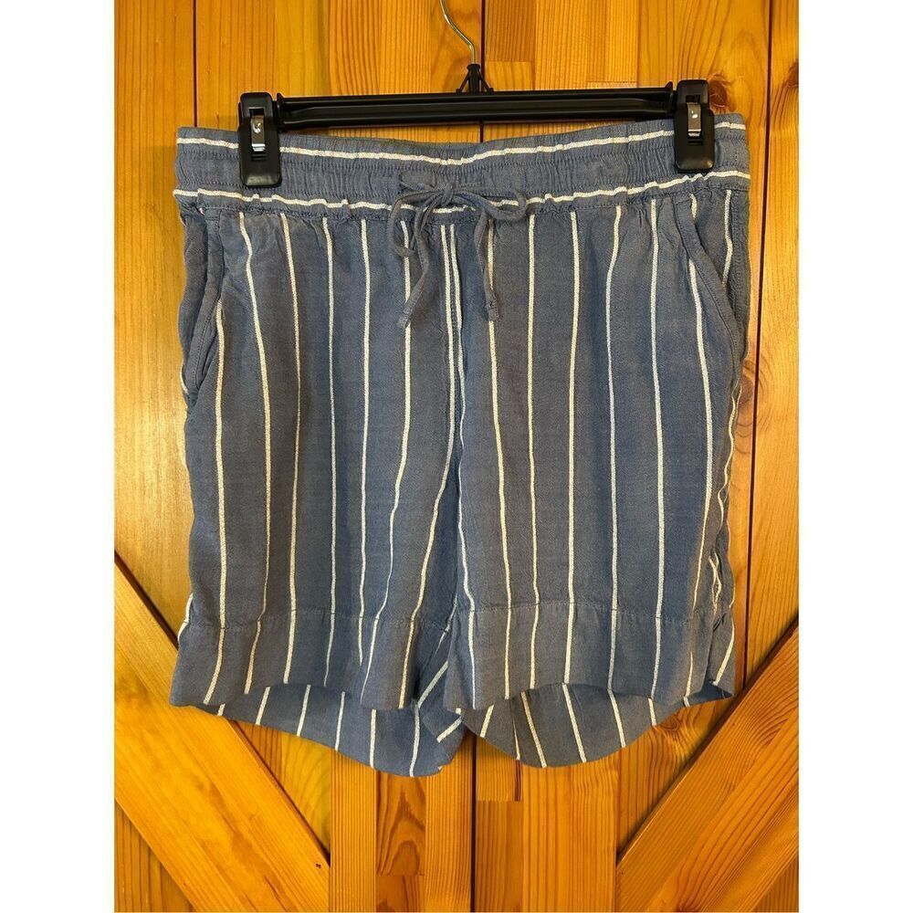 Tommy Bahama Women's Elastic Waist Pull On Casual Shorts Blue/Metallic Striped X